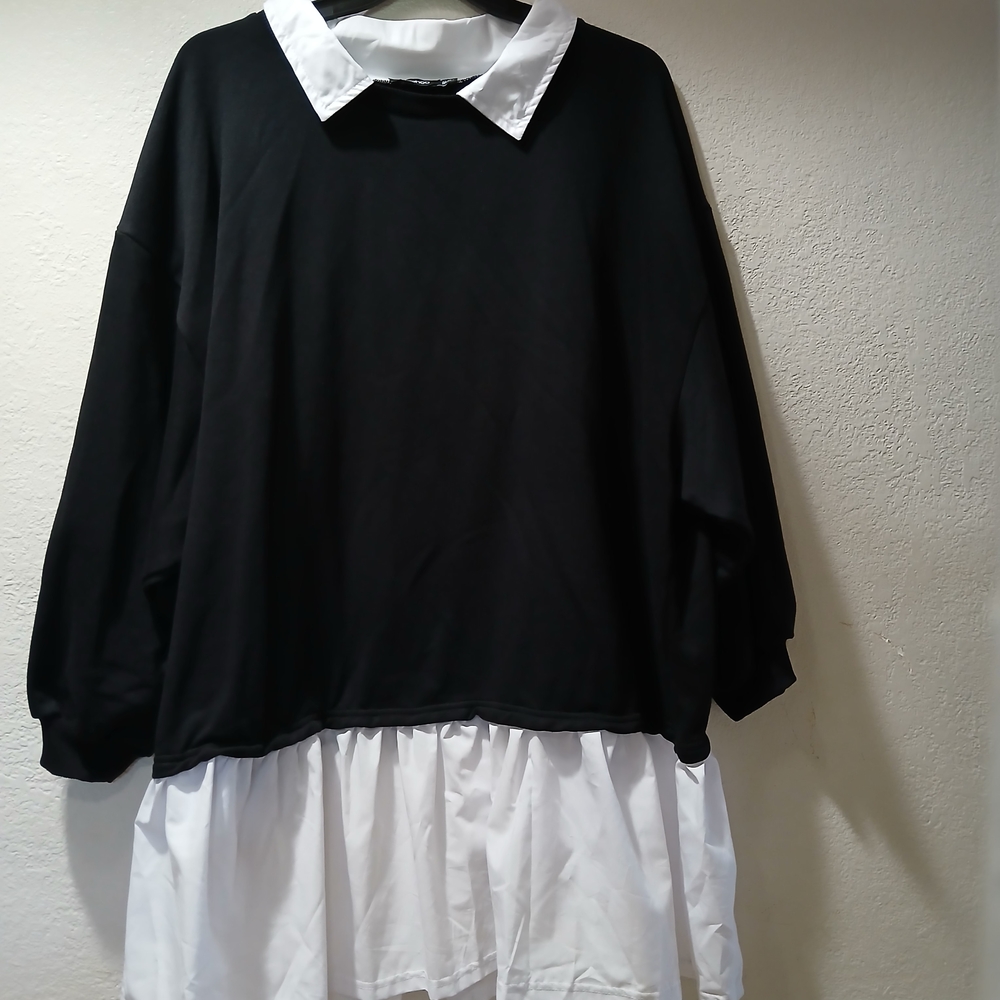 Black and White Collared Dress